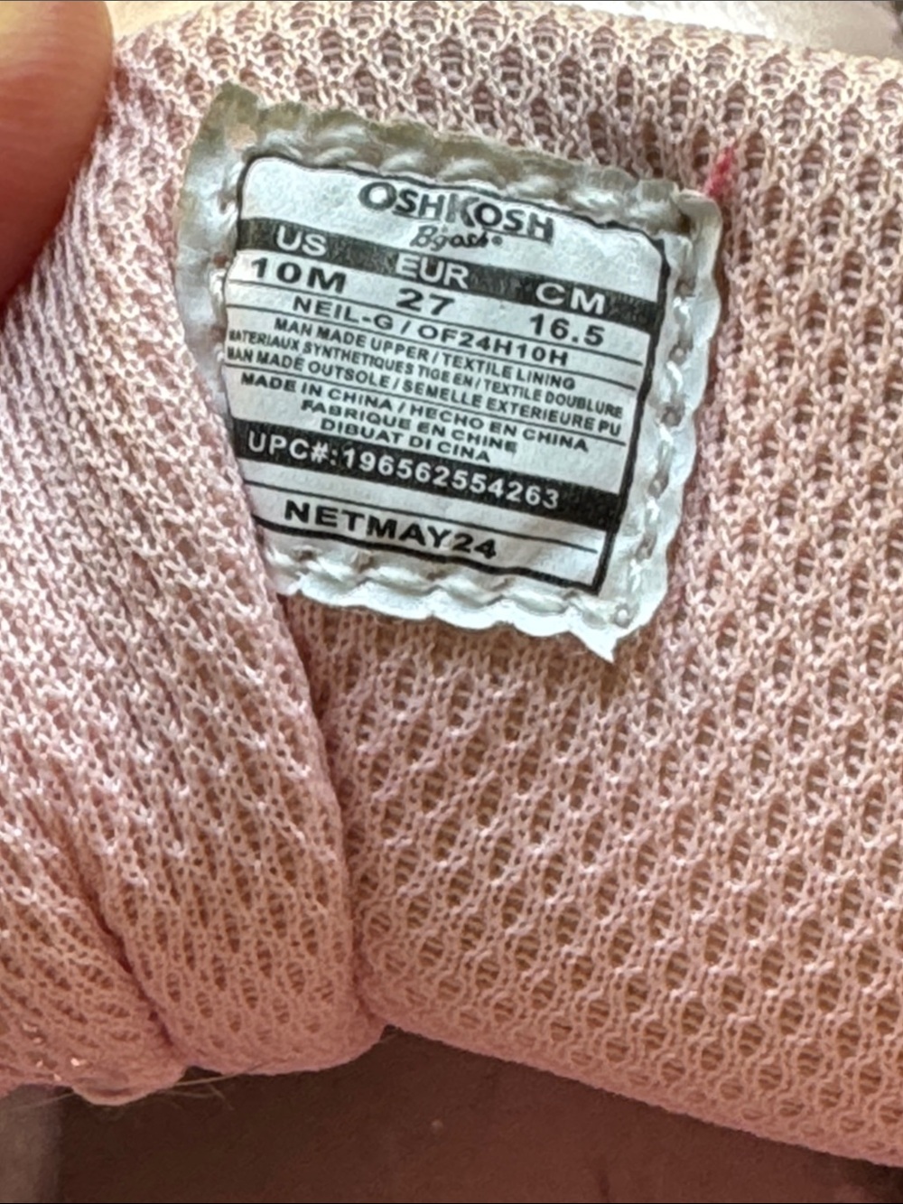 OshKosh B'gosh pink metallic hiker lace up boots  with Velcro strap size 10 kids - Picture 6 of 6